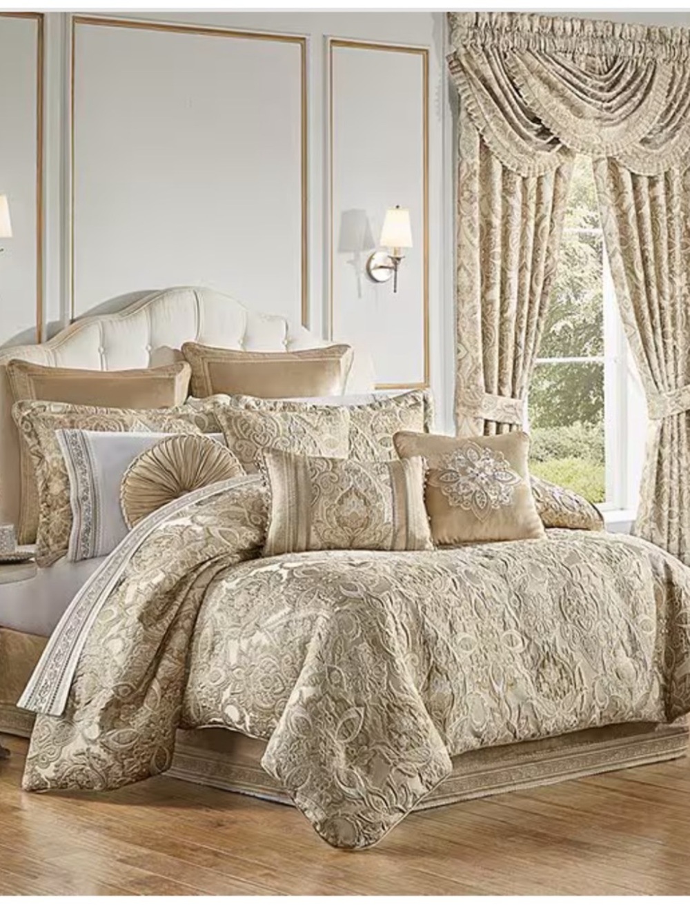 J Queen New York Sandstone 4-Pc. Comforter Set, California King - Beige NEW